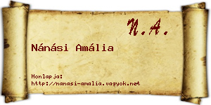 Nánási Amália névjegykártya
